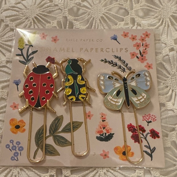 Rifle Paper Co. Other - Rifle Paper Co. Insect Enamel Paperclips - Red, Green, Blue